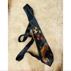 Disney Mickey Mouse Fishing Silk Tie